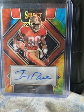 NFL Jerry Rice Autograph Football Card - Red, Gold, Black